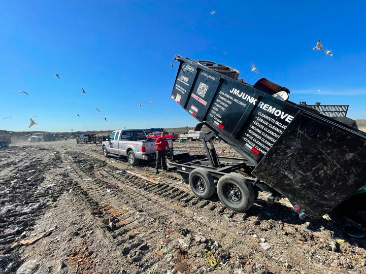 dumping and disposing of junk in the landfill