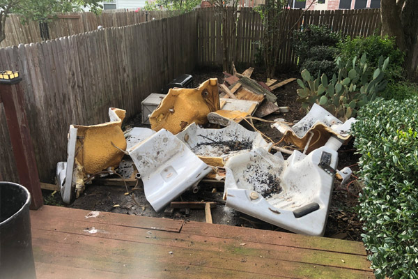 cutting up a hottub and disposing of the debris