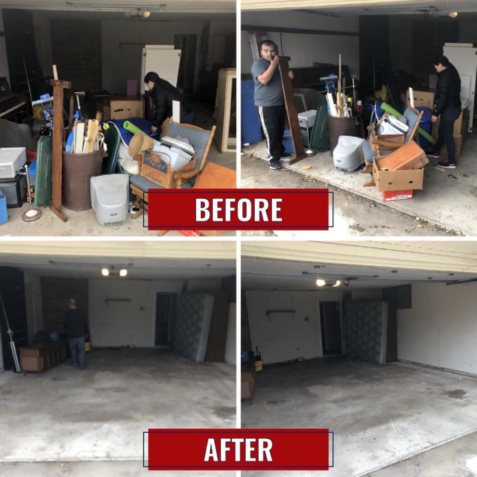 before and after of garage cleanout