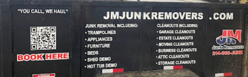 jm junk trailer at hoarder cleanout in north dallas