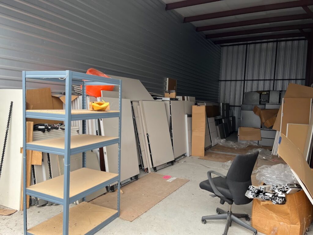 cluttered Rowlett storage unit