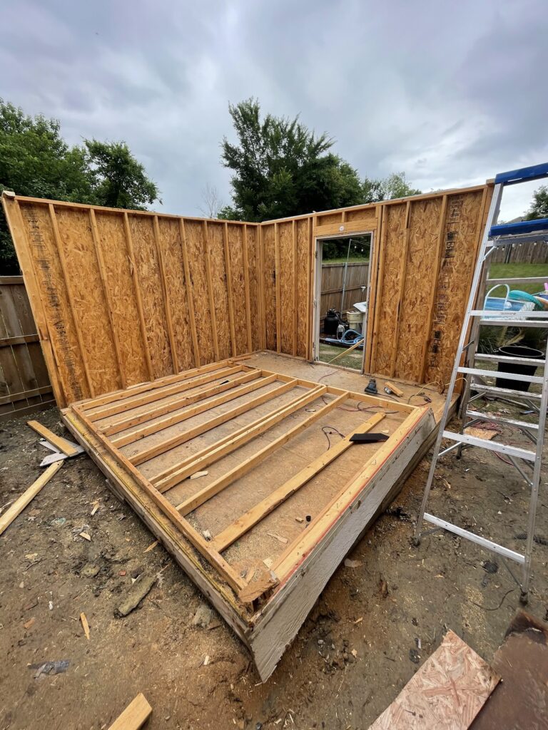 deconstructed shed from shed removal in allen tx