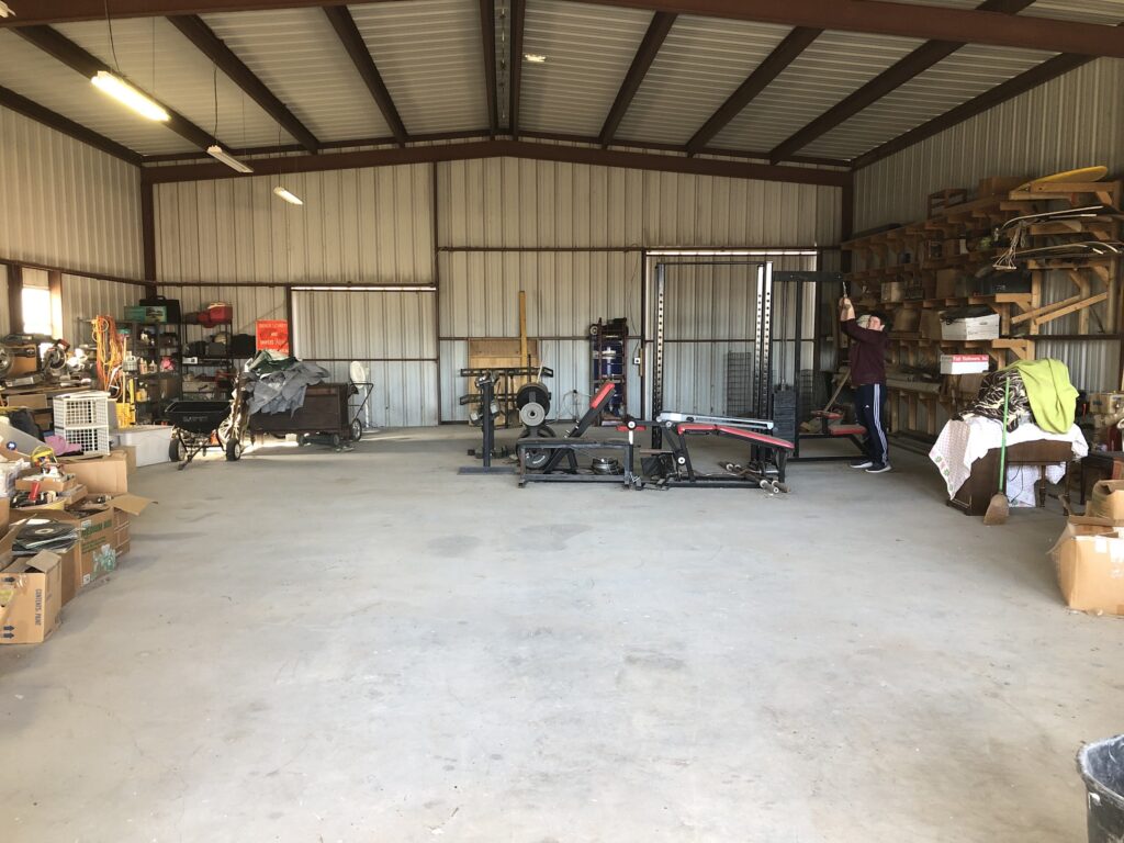 giant storage unit needing a cleanout