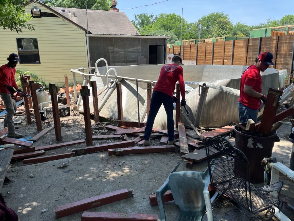 JM junk demolishing pool in Sachse tx