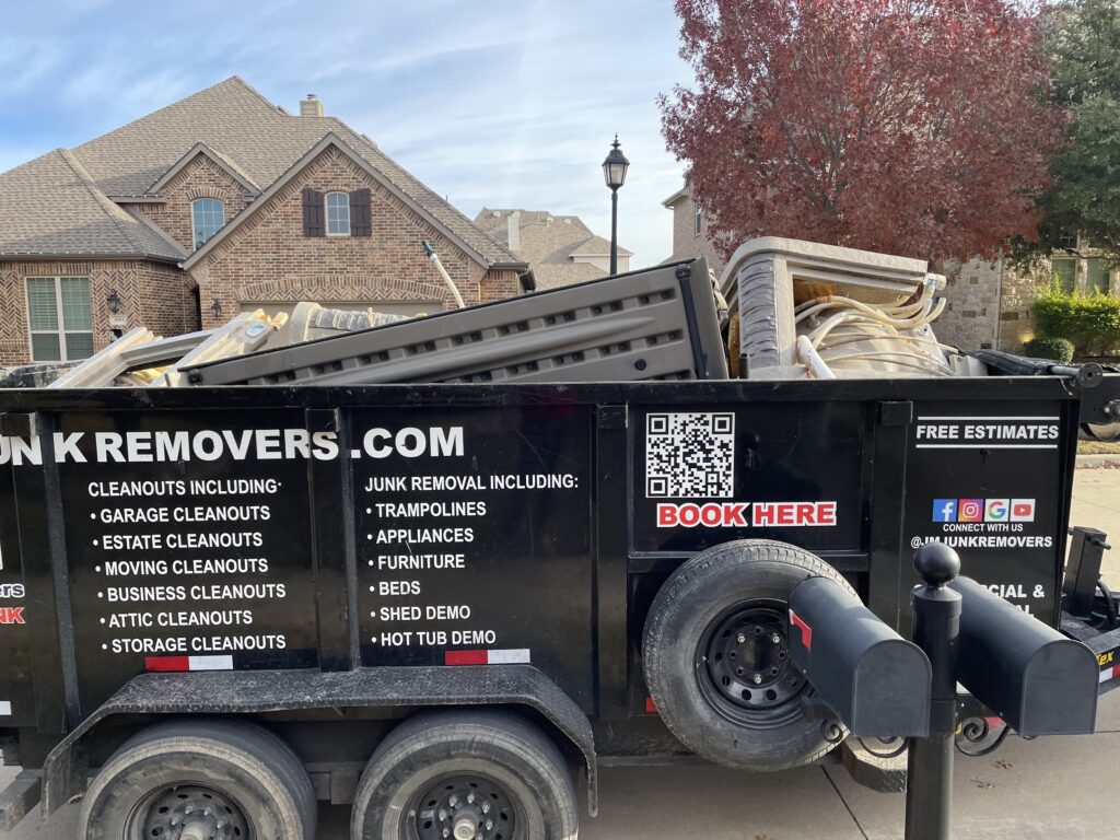 hot tub being hauled off in north dallas