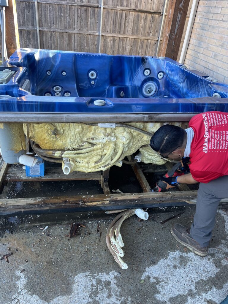 hot tub demolition services from jm junk in lucas tx