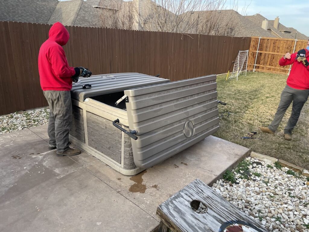 hot tub needing removal