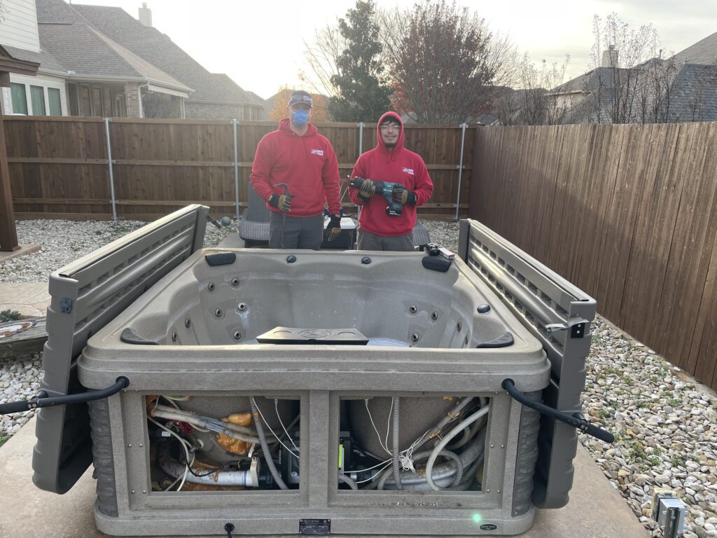jm junk removing hot tub in north dallas