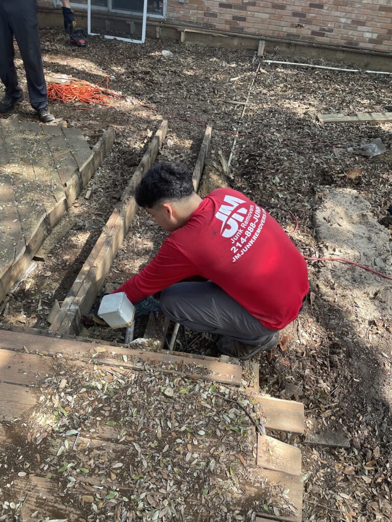 jm junk team removing deck in murphy tx
