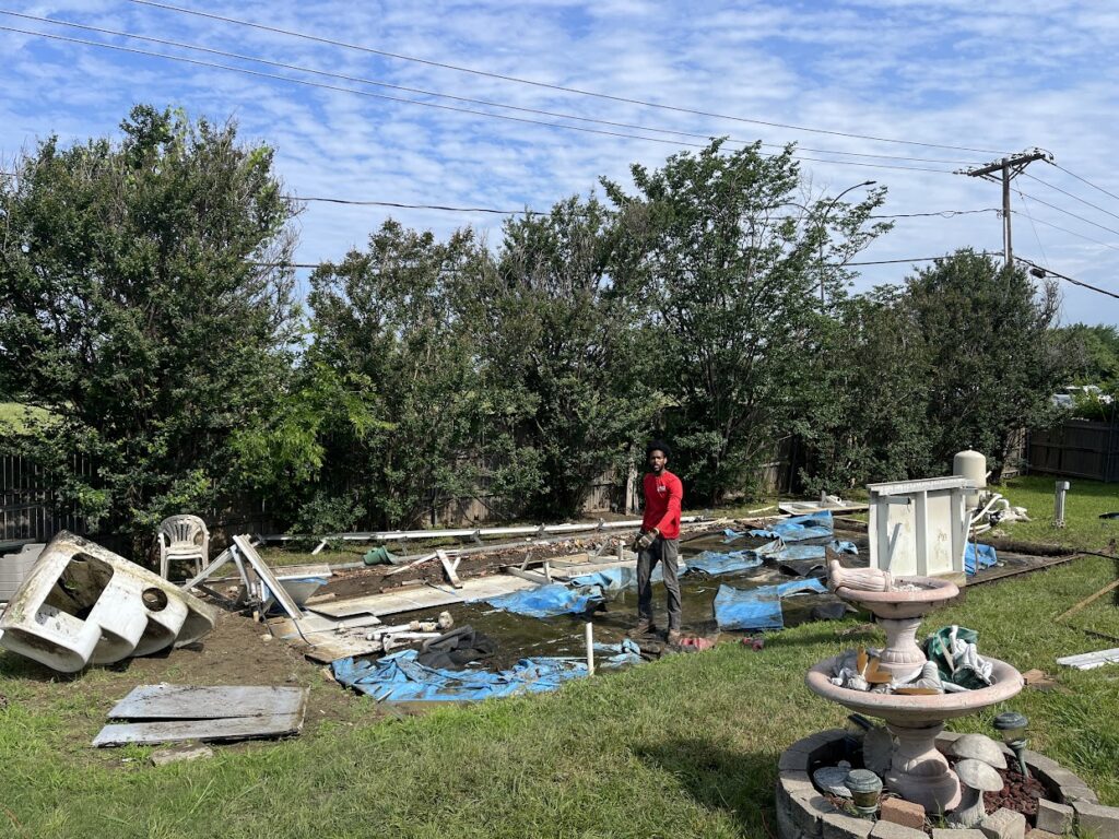 fate tx demolished above ground pool