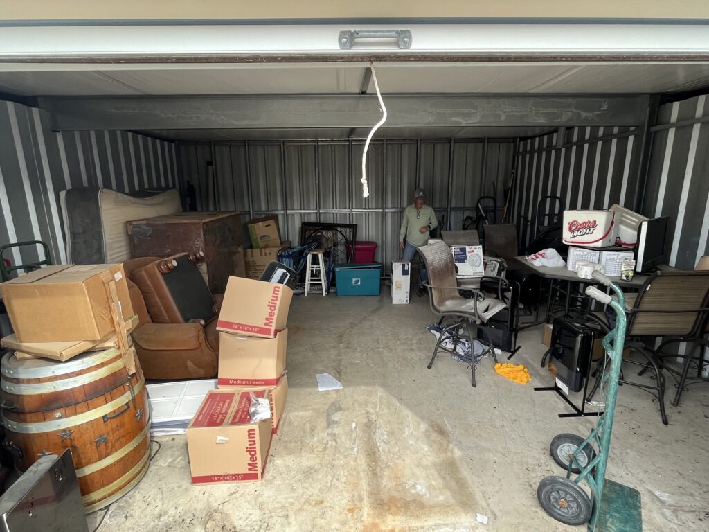 cluttered storage unit in far north dallas
