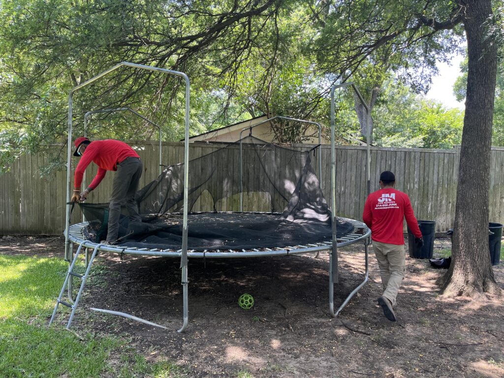 jm junk crew removing fate tx trampoline