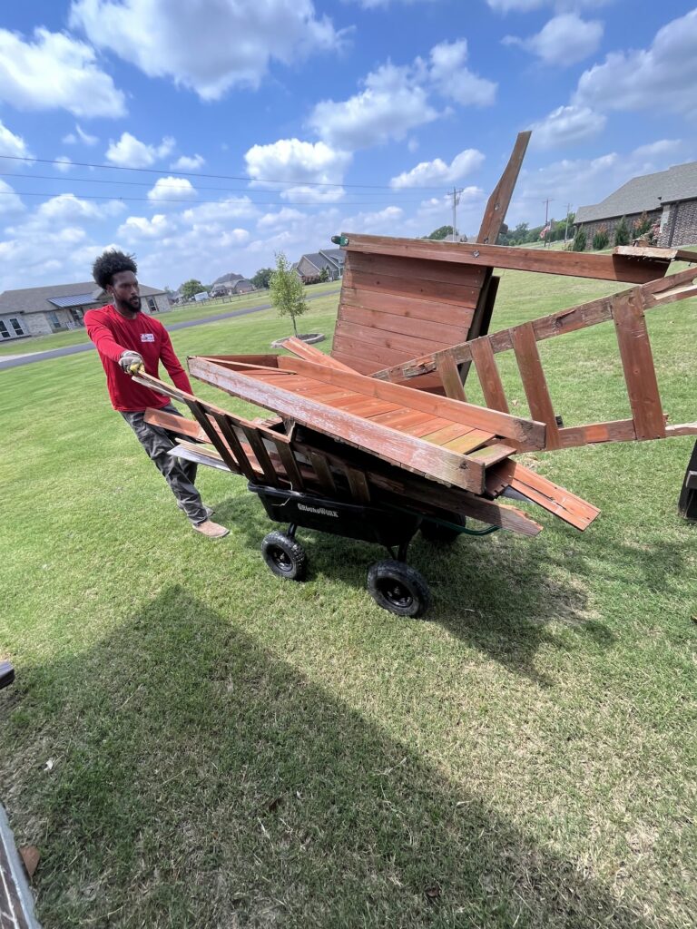 jm junk hauling off playset pieces