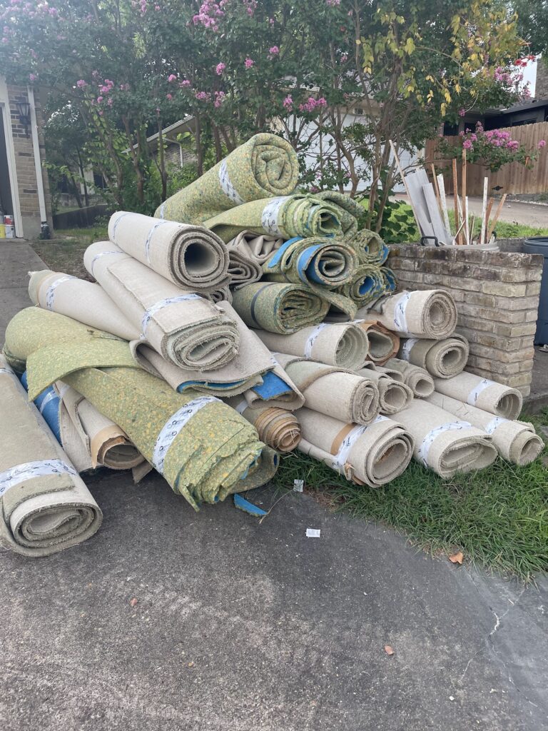 jm junk picking up carpet
