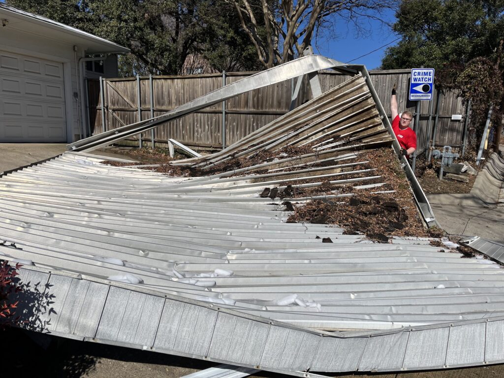 metal awning removal