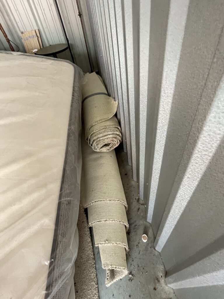 old carpet being cleared out of garage in lake highlands