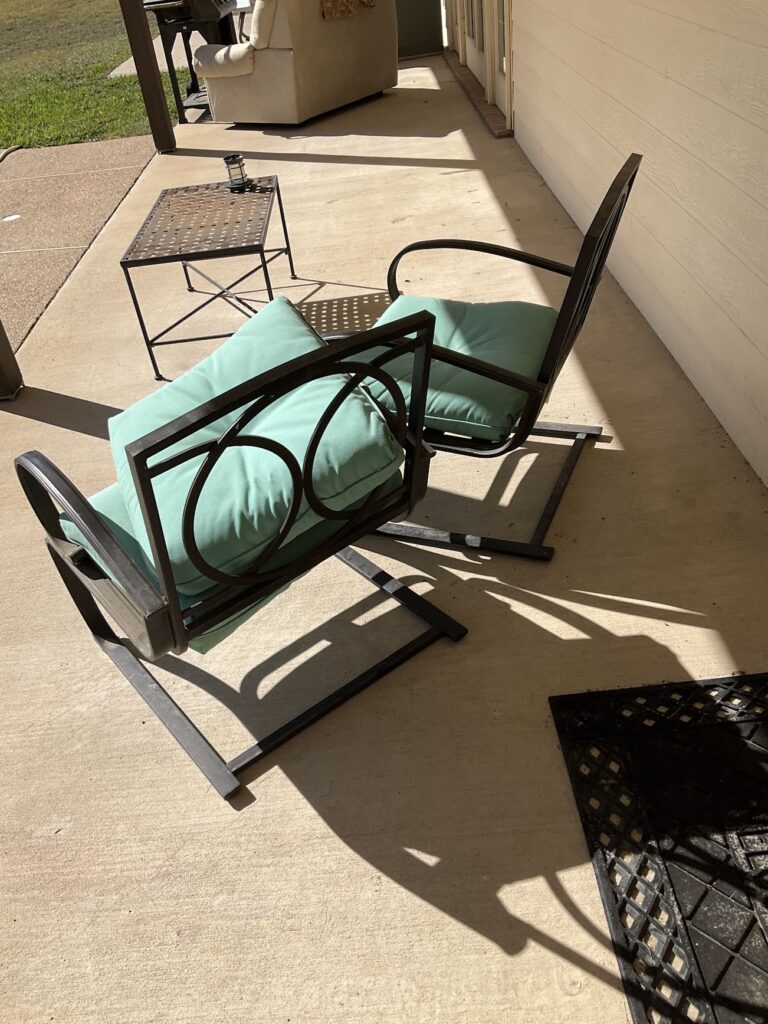 patio furniture needing removal