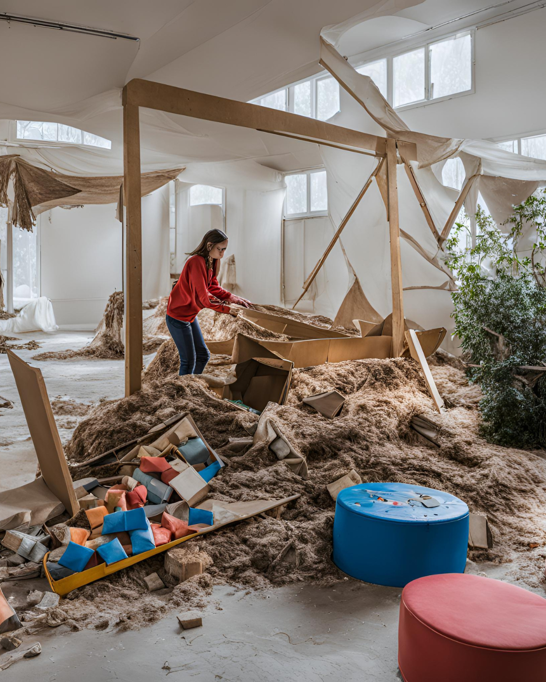 JM junk crew demolishing and removing indoor playset