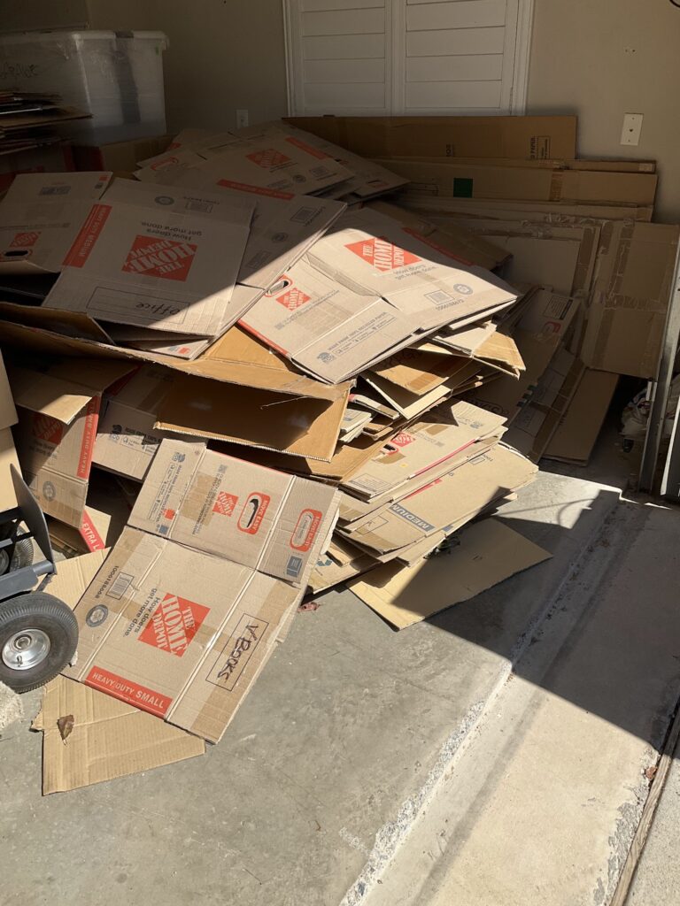 boxes needing removal out of house