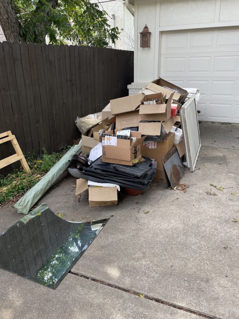 cardboard boxes needing pickup in forney tx home driveway