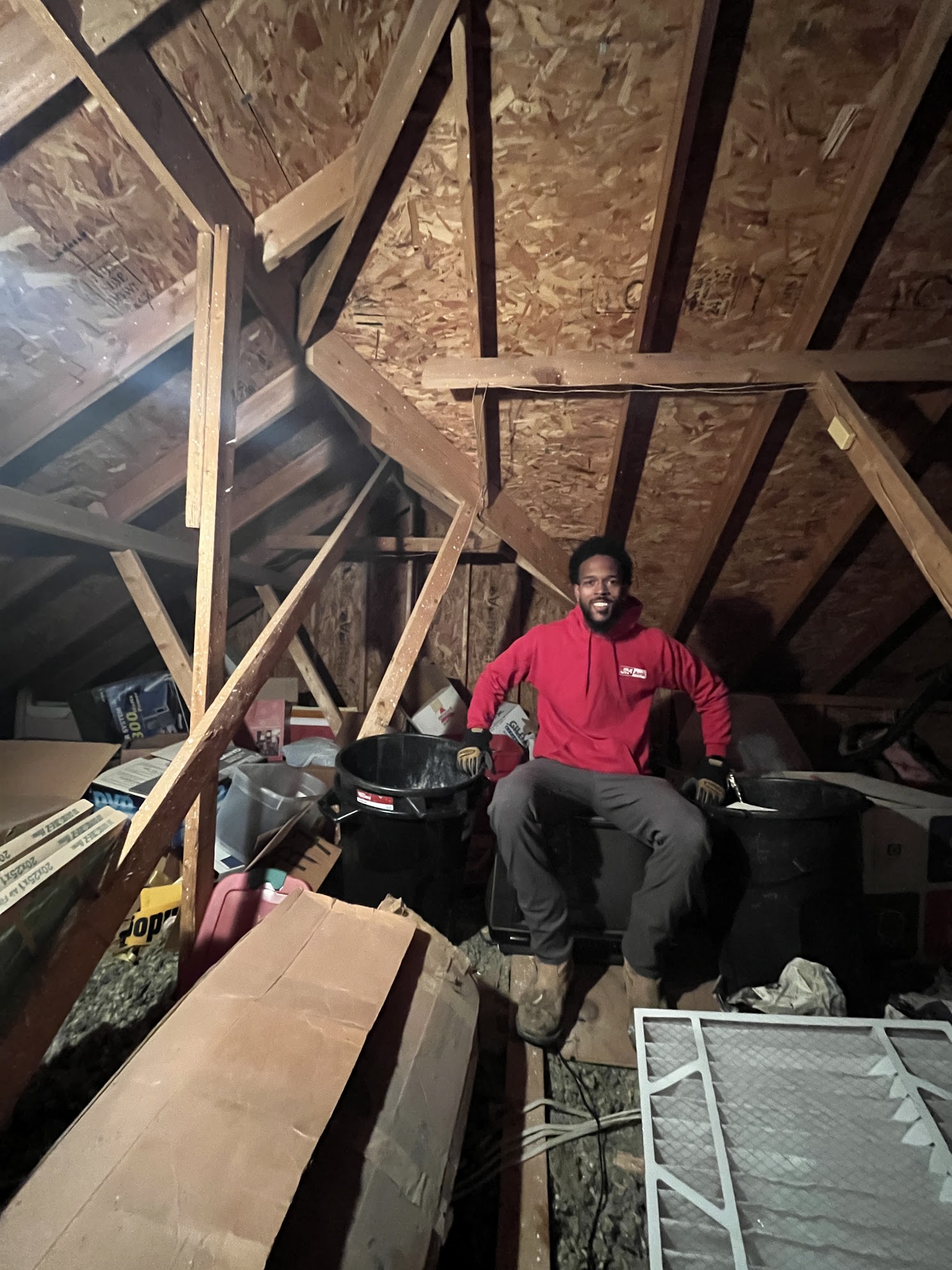 jm junk crew clearing out attic