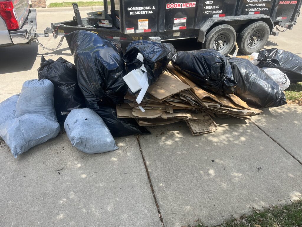 trash bags boxes needing curbside pickup jm junk