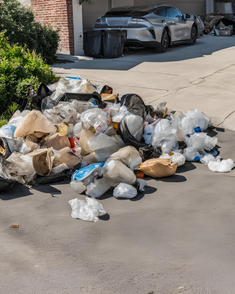 trash dumped in front of home