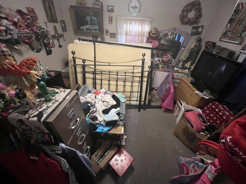 bedroom hoarder cleanout with jm junk removers