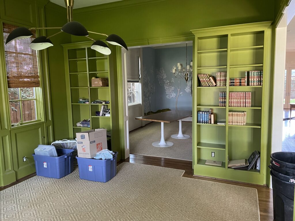 books and boxes packing up foreclosure cleanout