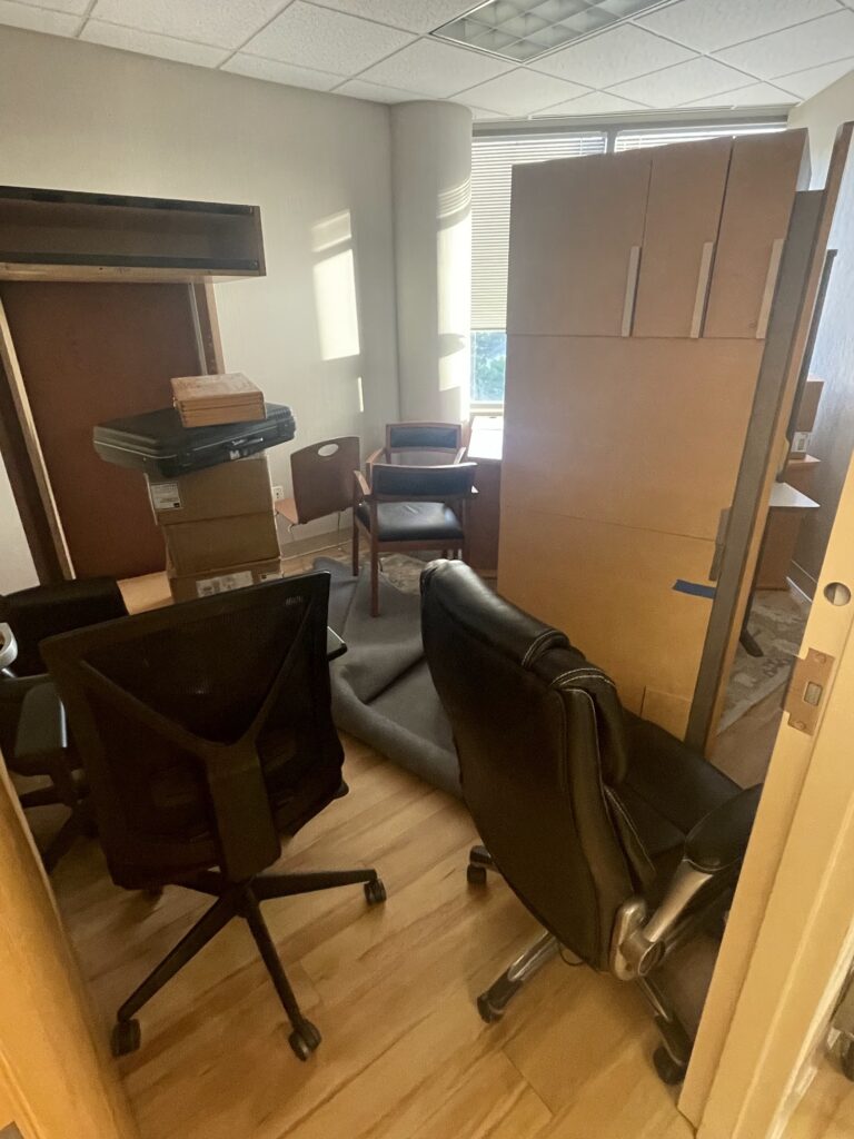 home office furniture in foreclosure cleanout