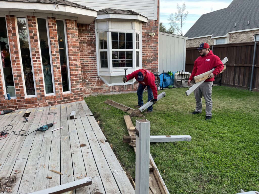 jm junk demolishing and removing deck debris