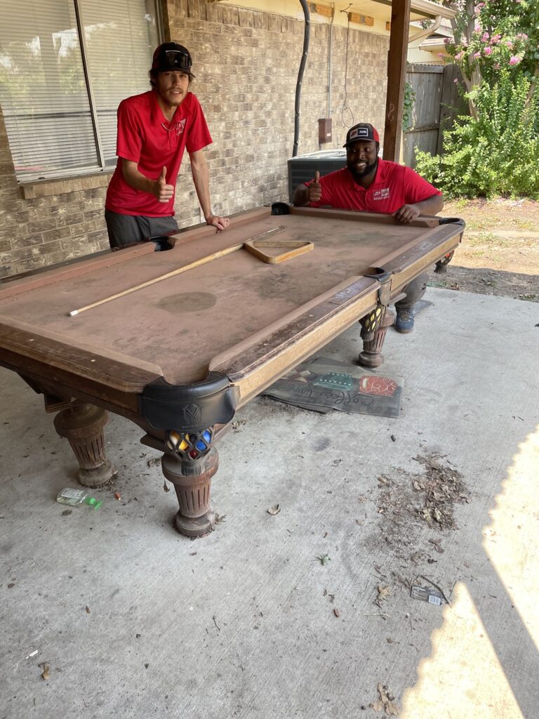 pool table removal with jm junk removers