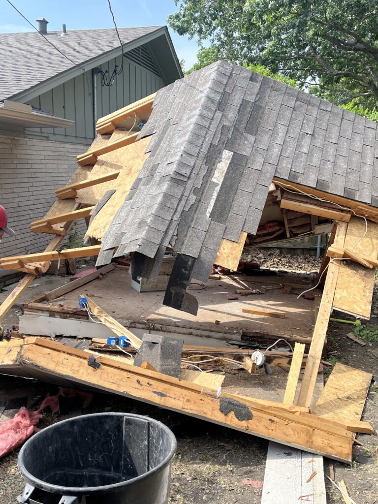 shed being demolished by jm junk